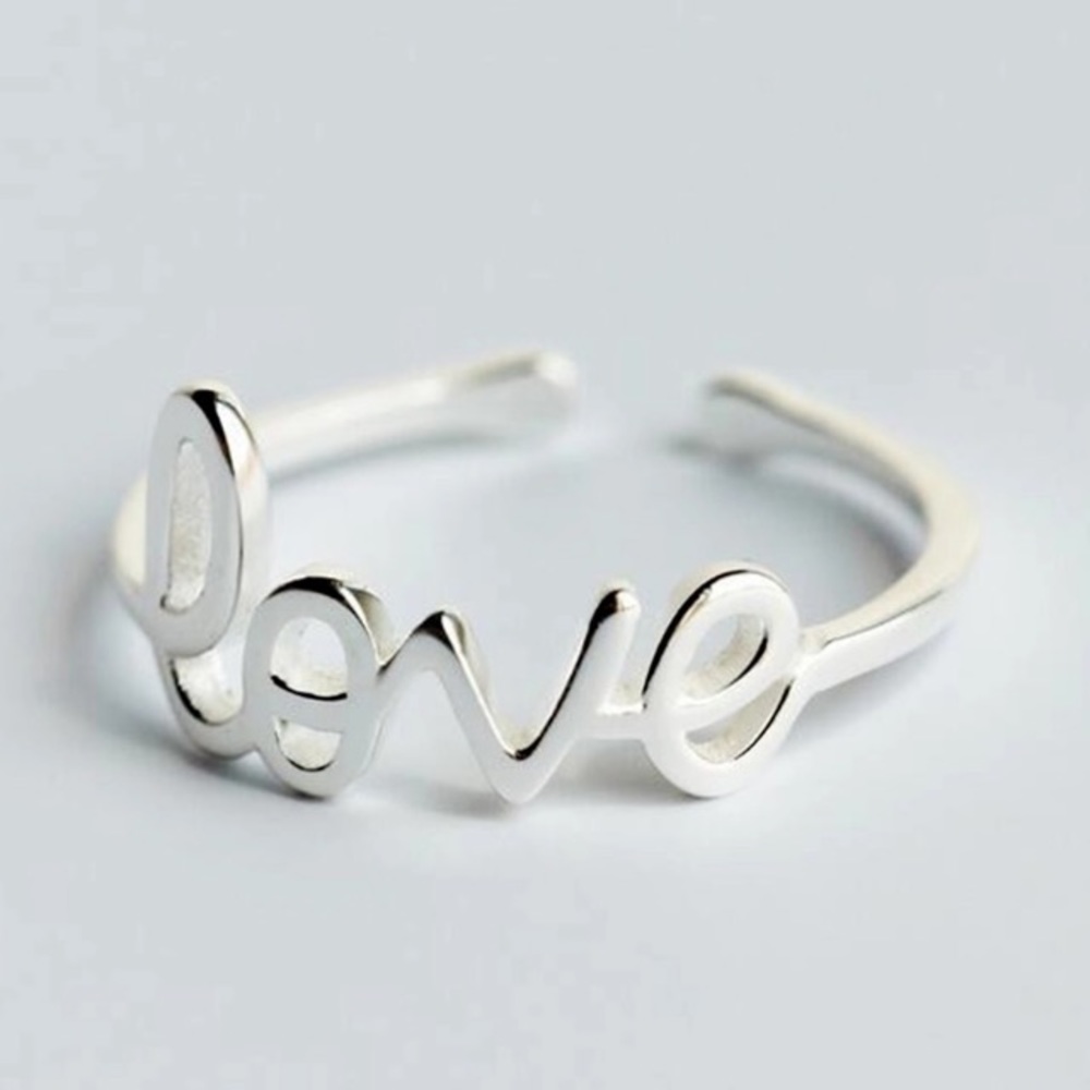 NEW!💙💎ADORABLE!💗LOVE💍RING💗925 STERLING SILVER - Picture 6 of 7